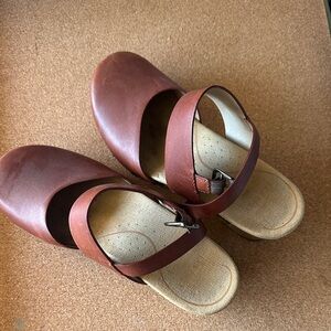 Dansko Brown Leather Mules